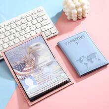 1pc PU Leather Passport Holder Cover, Ticket & Document Organizer - Multicolor - View 7