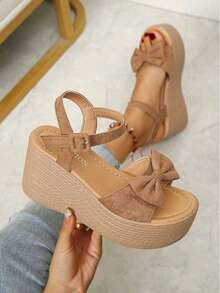 GAN AI Women Platforms & Wedge Sandals - Khaki - View 1