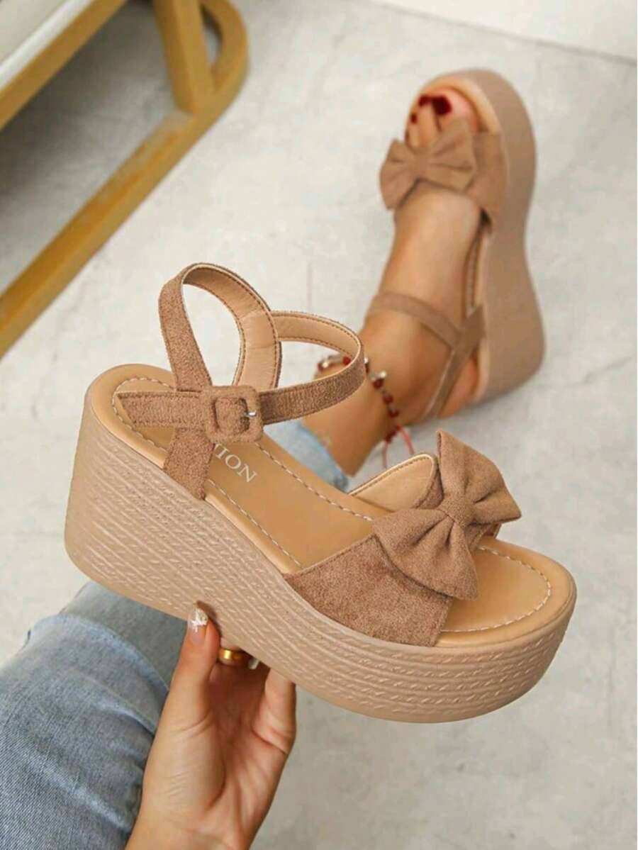 GAN AI Women Platforms & Wedge Sandals - Khaki - View 1