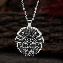 GuoShuang 4pcs Retro Men's Necklace Gothic Rock Skull Halloween Retro Necklace Jewelry Gift