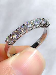 1 件迷人方晶锆石戒指，适合女士婚礼订婚情人节派对礼物 - 1# - 查看 2