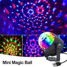 LED Crystal Magic Ball Light, USB Light, Colorful Stage Disco Party DJ Disco KTV Bar Flashing Atmosphere Light - Black - View 10