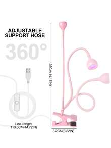 Miniaturowa lampa UV LED do utwardzania – zasilana przez USB, giętka szyjka, giętka w zakresie 360°, mocowana na klips, odpowiednia do lakierów żelowych i rękodzieła z żywicy, przenośna lampa do paznokci z soczewką szklaną skupiającą, do użytku w domu i salonie - Biały - Zobacz 7