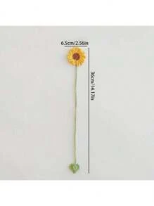 1 个手工制作的雏菊和向日葵书签 - 鲜艳的钩针花卉图案，粉色、橙色和紫色，涤纶纤维，是送给读者的理想礼物，可用作窗帘带或汽车装饰 - 彩色 - 查看 10