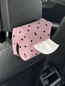 1 件波尔卡圆点汽车纸巾盒，汽车座椅悬挂纸巾架 - 掛式紙巾盒 - 查看 3