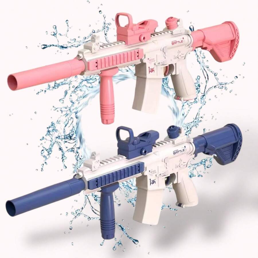 雙色雙噴出水設計電動噴水玩具 多款水壺可選 戶外清涼互動裝置 - 粉色 - 查看 1