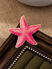 1 Peça Broche de Estrela do Mar Esmaltado Fashionável, Acessório Feminino de Estilo Tropical de Verão com Elemento Oceânico