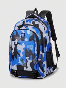 Doodle Camouflage Backpack Large Capacity Multi-Compartment Student Backpack - Lightweight Multi-Season Street Style Student Backpack Travel Backpack Back To School Supplies - Multicolor - View 6