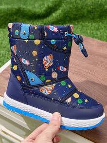 Girls Snow Boots, Children's Boots, Outdoor Boots, Girls Thermal Lined Short Boots, Boys Thermal Lined Short Boots - Blue - View 4