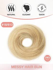 优雅的 6 英寸真人发圈 - 柔软、蓬松、耐用的弹性发髻,适合女性,多种颜色可供选择 - 彩色 - 查看 3