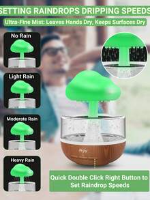 Yogle Raindrop Night Light Aroma Diffuser, Mini Humidifier Desktop Fountain Bedside Sleep Relaxation Water Drop Sound