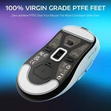 ATTACK SHARK X3 Wireless Gaming Mouse, 49g Ergonomic Design, 3-In-1 Connection, PAW3395 26000 DPI Optical Sensor, 200h Battery Life, Programmable Buttons, PC/Notebook Accessory - White - View 5