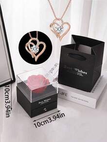 Eternal Flower Jewelry Box Romantic Creative Rotating Soap, Bright Red Rose, Forever Flowers Rose Gifts For Mom Wife Girlfriend On Christmas, Valentines Day, I Love You Gifts For Her, Anniversary Or Birthday Gifts For Women, Christmas, Christmas Gift/Present, New Year