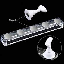2 Set Nail Stand Painting Press Nail Holder Acrylic Magnetic Tips Training Fingernail Display Stands Holders And 96 Pieces White Reusable Adhesive Putty(Black And White) - Kim loại hồng - Xem 5