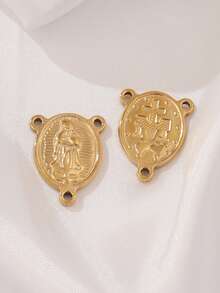 5 件不锈钢宗教吊坠圣母玛利亚饰品耶稣基督教护身符吊坠适用于 DIY 珠宝制作配件