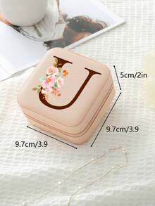 1pc Travel Jewelry Box,Monogram Gift Boxes,Bridesmaids Gifts Jewelry Case,Personalized Floral Jewelry Case,Travel Jewelry Box Wedding,Jewelry Box Necklace,Jewelry Box Earrings,Jewelry Box Mini,Travel Essentials Travel Accessories Travel Bag For Vacation Holiday Back To School School Stuff Jewellery Box Jewelry Organizer - Multicolor - View 27