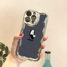 Funda para teléfono 1 pieza Diseño de TPU Teléfono ondulado galvanizado, evita el desgaste, transpirable, resistente al calor y al polvo, adecuado 11, 12, 13, 14, 15, 16 Plus Pro Promax XSMAX X/ XS - Plateado - Ver 2