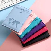1pc PU Leather Passport Holder Cover, Ticket & Document Organizer - Multicolor - View 6