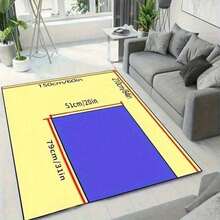 1pc 3.1'x2', 8.4'x6' Room Decor, Room Decoration, Party Decoration,  Moon Print Carpet , Large Rectangular Living Room Rug With Celestial Design, Soft Polyester Material, Perfect For Home Decor Or Entrance Mat, Simple Style Leisure Carpet, Carpet For Living Room - phong cách6 - Xem 6