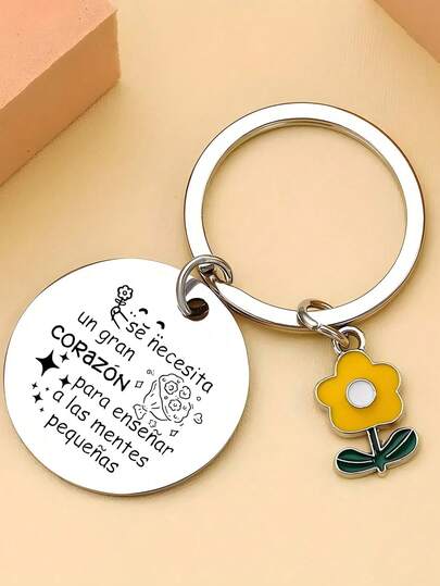 1 pieza Llavero de acero inoxidable, Etiqueta de acero inoxidable grabada, Regalo de graduación/Día del maestro