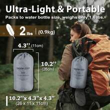 Alfombrilla para dormir ultraligera con alto valor R para climas extremos, fácil de inflar, colchón de camping ideal para senderismo y aventuras al aire libre - Azul - Ver 9