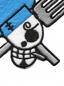 1PC One Piece Sanji Jolly Roger New World Patch Pirates Anime Skull Embroidered Iron On - Multicolor - View 5