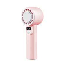 1 pieza Ventilador portátil mini recargable por USB, experiencia de frío helado de 0°C, diseño silencioso sin aspas, larga duración de la batería, alto rendimiento con turbo boost, pantalla LCD, motor sin escobillas, tamaño compacto para uso al aire libre en verano, artesanía digna de regalo