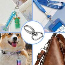 10/20/30个椭圆形龙虾扣旋转触发式弹簧钩，适用于钥匙链、皮革工艺品、挂绳 - 均碼 - 查看 3