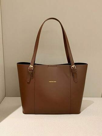 Fashionable Solid Color Large Capacity Shoulder Tote Bag With Unique Design