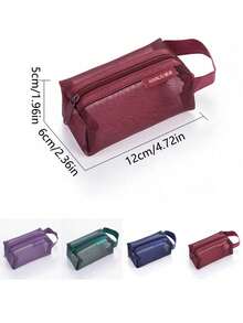 Small Portable Organizer Bag, Cosmetic Bag, Digital Accessories Bag, Mesh Outer Layer Can Hold Various Personal Items, Multiple Colors Available, Can Be Used As Power Bank, Travel Bag, Portable Charger, Charger Storage Box, Dorm/Back To School Headphone Case, Cable Organizer, Electronics Pouch, Dorm Cable Organizer, Essential For Home & Camping, Unisex Makeup Bag Make Up Bag Makeup Pouch Toiletry Bag Wash Bag Travel Essential Cruise Essential Vacation Essentials For Men Women Travel Containers Holiday Essential Gifts For Women - Multicolor - View 4