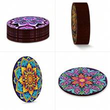 4/8/12/24/32pcs Mandala Pattern Creative Theme Coasters, Universal Beverage Pads Suitable For Tea Cups And Coffee Cups, Perfect For Home And Cafe Use, Ideal Gift - Multicolor - View 7
