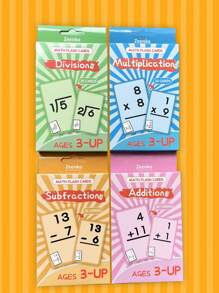 36pcs Round Corner Operation Early Childhood Education Cards Can Be Used To Erase School Teaching Aids And Enlightenment Cards, Cultivate Children's Interest In Mathematics Through Family Education, School Supplies, Classroom Supplies, Math Games, Student Stationery, And New Year Children's Gifts, Teacher Supplies, Addition, Division, Multiplication, Division,Back To School