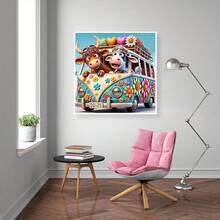 Summer Must-Have,2025 Best SellerLILEIDECO Painting Kits Adults 5D Art Paint With Round Diamonds Full Drill Gem Art Backpack Cow Painting Kit Home Wall Decor Gifts 12x12inch - QCF-173 - 查看 3