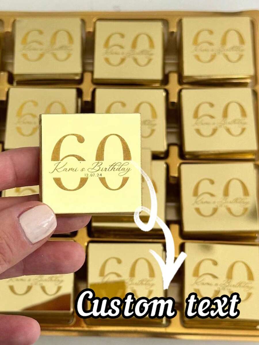 1pc 30pcs 50pcs. Nhãn hiệu sô cô la tùy chỉnh, Văn bản tùy chỉnh, (Không chứa sô cô la) Giảm giá sô cô la cho tiệc sinh nhật, Giảm giá sô cô la Plexiglass cá nhân hóa cho tiệc sinh nhật, Trang trí bàn sinh nhật