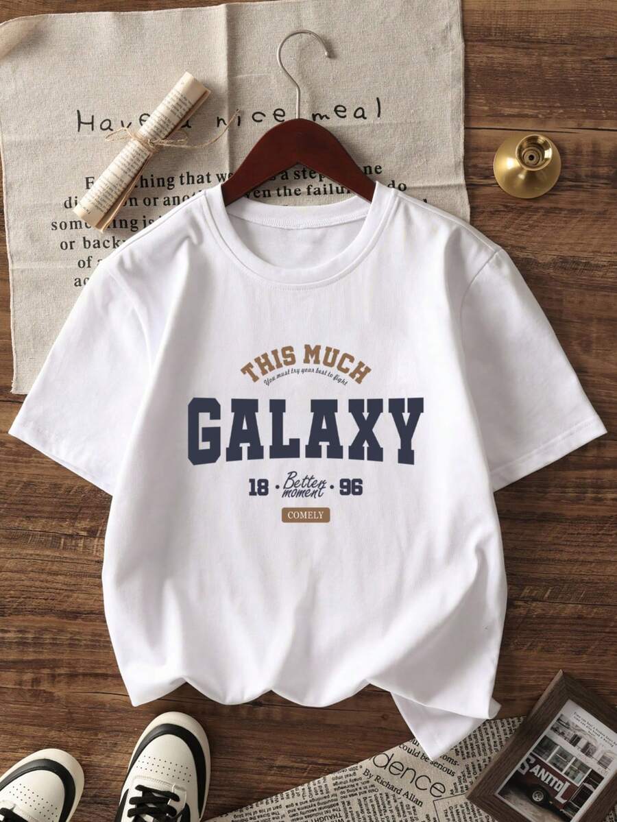 Men Letter Graphic Drop Shoulder Tee - White - View 1