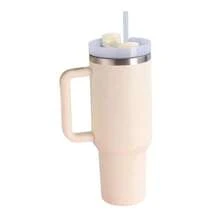 Tasse isotherme de 40 oz (1200 ml) avec poignée, bouteille d'eau sous vide, tasse à eau thermique avec couvercle, paille, en acier inoxydable pour boissons chaudes et froides, tasse à café portable grande taille pour café chaud et froid