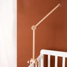 婴儿房装饰和储物床上用品配件，拱形天篷框架适用于各种婴儿床，易于组装的可调节悬挂架 - 原木色 - 查看 10