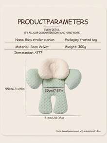 1 pieza Almohadilla para cochecito de bebé, cojín de asiento con lunares de felpa para todas las estaciones, accesorio para cochecito, ayuda para caminar y colchoneta para dormir para el carrito de bebé - Multicolor - Ver 4