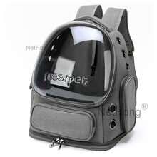 NetHong Astronaut Window Dog Cat Pet Travel Bag Carrier Breathable Transparent Backpack - Gray B - View 2