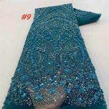 Luxury French Tulle Net Lace 2025 High Quality With Sequins Beads African Nigerian Embroidered Lace Fabrics For Dress Sewing Material