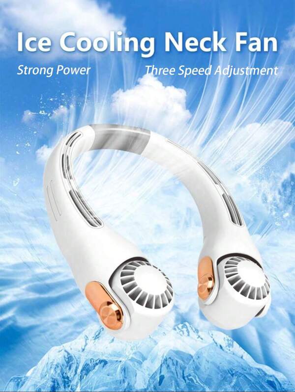 Ventilateur de cou portable, tête de ventilateur nouvellement mise à niveau et rotative, ventilateur sans lame mains libres, ventilateur personnel portatif alimenté par batterie, ventilateur de cou USB à 3 vitesses réglables, indispensable d'été pour l'extérieur, les sports, la plage, le bureau et la maison