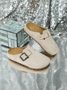 Soft Cork Thick Sole Mule Slippers, Comfortable Slip-On Sandals, Retro Casual Closed Toe Slippers For Students, Summer Wear (Size Runs Small, Suggest Ordering One Size Up)