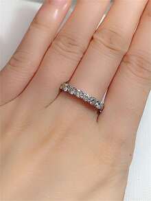 1 件迷人方晶锆石戒指，适合女士婚礼订婚情人节派对礼物 - 1# - 查看 6