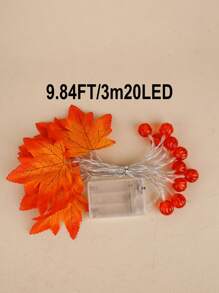 1 个感恩节枫叶南瓜 LED 灯串，10/20 LED 暖光装饰，南瓜和枫叶组合装饰灯串，AA 电池供电，适用于感恩节、万圣节装饰灯串、房间装饰、节日派对，南瓜枫叶 LED 装饰灯串（不含电池）万圣节装饰灯家居装饰派对装饰万圣节装饰房间装饰万圣节花园装饰礼物仙女
