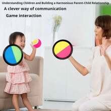 1pc Children Suction Cup Ball Toys Outdoor Games, Toss And Catch Ball Set, OutdoorSports Racket, Palm Ball, Yard Camping Holiday Party Game Toys,Parent-Child Outdoor Interactive Throwing Sticky Ball Game Toys