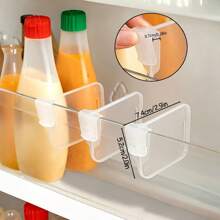 10pcs Refrigerator Organizers - Customizable Kitchen Storage Space Management, Durable Transparent Fridge Side Door Shelf Dividers