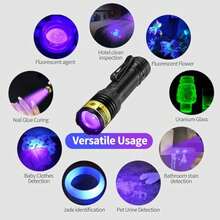 Uv Flashlight 395nm Black Light Mini Usb Rechargeable Ultraviolet Led Blacklight - 1 - 查看 7