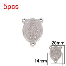 5pcs Stainless Steel Religious Pendant Virgin Mary Charms Jesus Christian Talisman Pendant For DIY Jewelry Making Accessories