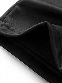 Men's 2 Pieces Fleece Tracksuit Set - Warm Zip-Up Jacket And Straight-Leg Pants For Fall & Winter - Black - View 6