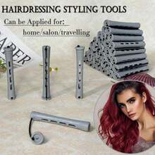 YOROSTAR 20pcs Green Plastic Cold Wave Rods Set For Natural Hair Hair Rollers For Long Short Hair DIY Hairdressing Tools